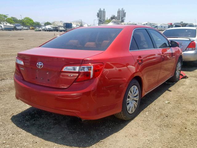 4T4BF1FK5ER441470 - 2014 TOYOTA CAMRY L RED photo 4