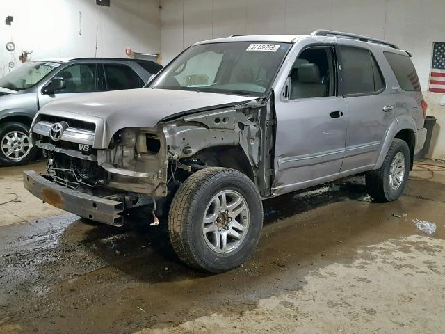 5TDBT48A36S267451 - 2006 TOYOTA SEQUOIA LI GRAY photo 2