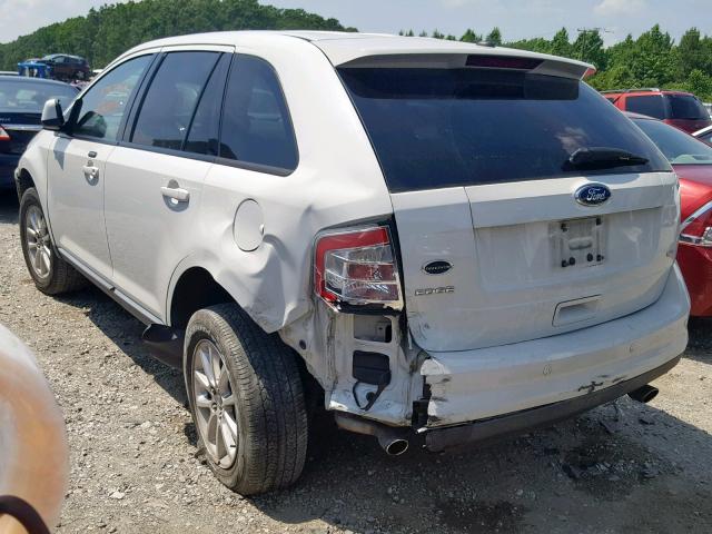 2FMDK38C49BA34347 - 2009 FORD EDGE SEL WHITE photo 3