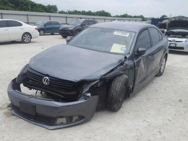 3VW2K7AJ7DM270944 - 2013 VOLKSWAGEN JETTA BASE CHARCOAL photo 2