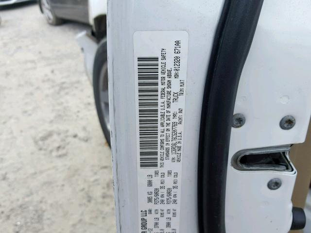 1C6RD6LT6CS207769 - 2012 DODGE RAM 1500 S WHITE photo 10