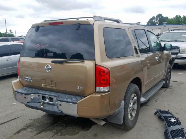 5N1AA08A84N714073 - 2004 NISSAN ARMADA SE GOLD photo 4