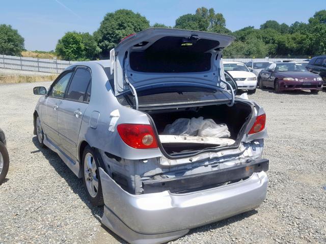 2T1BY30E95C339934 - 2005 TOYOTA COROLLA XR SILVER photo 3