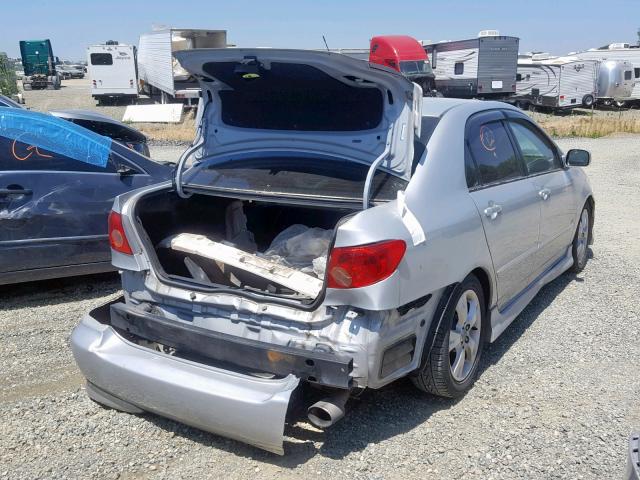 2T1BY30E95C339934 - 2005 TOYOTA COROLLA XR SILVER photo 4