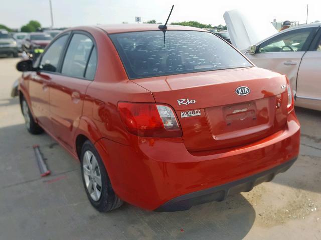 KNADH4A34A6661214 - 2010 KIA RIO LX ORANGE photo 3