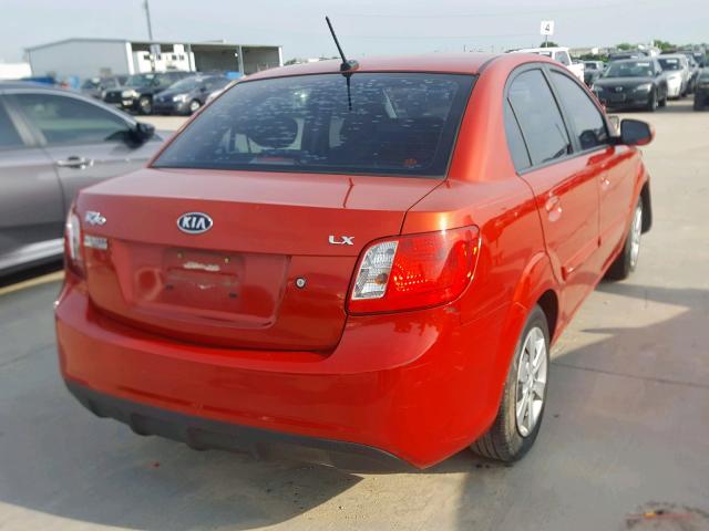 KNADH4A34A6661214 - 2010 KIA RIO LX ORANGE photo 4