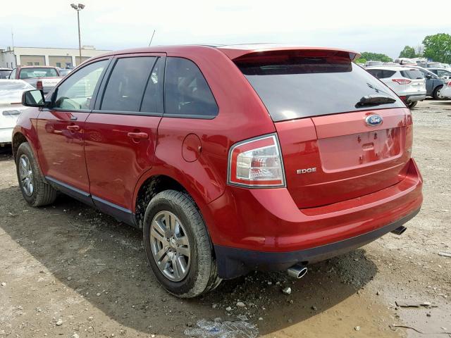 2FMDK38C57BB35300 - 2007 FORD EDGE SEL RED photo 3