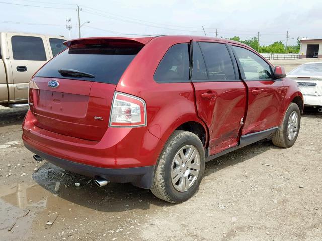 2FMDK38C57BB35300 - 2007 FORD EDGE SEL RED photo 4