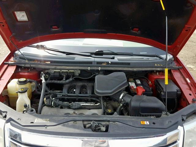 2FMDK38C57BB35300 - 2007 FORD EDGE SEL RED photo 7