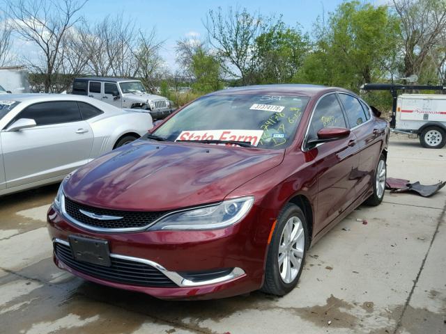 1C3CCCAG9GN145752 - 2016 CHRYSLER 200 LIMITE RED photo 2