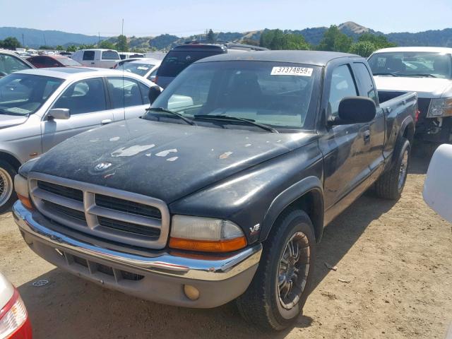 1B7GL23X3VS123877 - 1997 DODGE DAKOTA BLACK photo 2