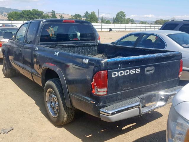 1B7GL23X3VS123877 - 1997 DODGE DAKOTA BLACK photo 3