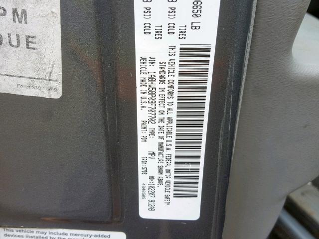 1A8HW58P09F707702 - 2009 CHRYSLER ASPEN LIMI GRAY photo 10