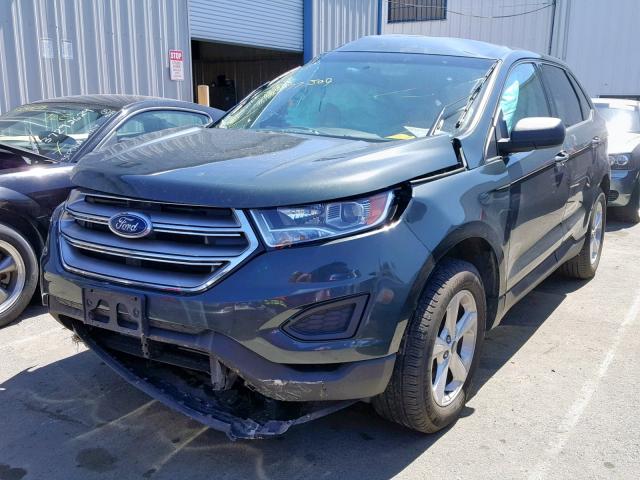 2FMTK3G96FBC04317 - 2015 FORD EDGE SE GREEN photo 2