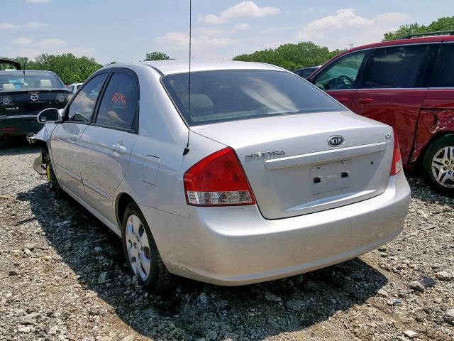 KNAFE121685578932 - 2008 KIA SPECTRA EX SILVER photo 3