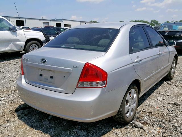 KNAFE121685578932 - 2008 KIA SPECTRA EX SILVER photo 4