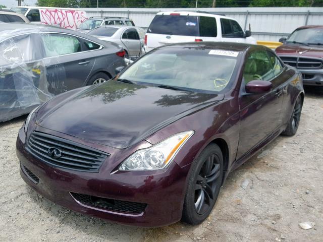 JNKCV66E99M723371 - 2009 INFINITI G37 BASE MAROON photo 2