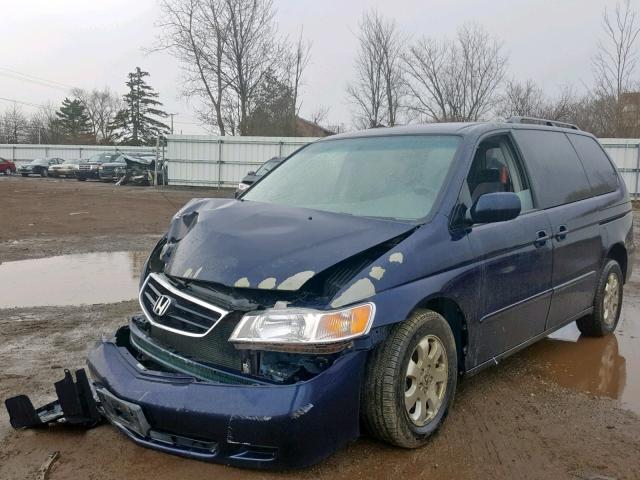 5FNRL18663B102678 - 2003 HONDA ODYSSEY EX BLUE photo 2