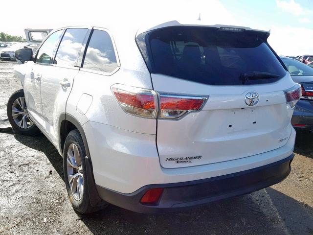 5TDBKRFH6FS177128 - 2015 TOYOTA HIGHLANDER WHITE photo 3