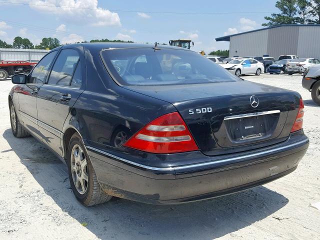 WDBNG75J52A224713 - 2002 MERCEDES-BENZ S 500 BLACK photo 3