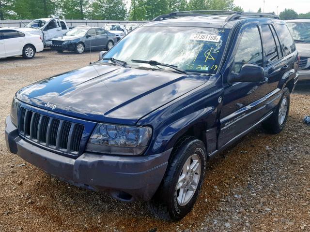 1J4GW48S64C427188 - 2004 JEEP GRAND CHER BLUE photo 2