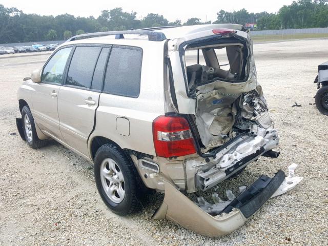 JTEDD21A670168062 - 2007 TOYOTA HIGHLANDER GOLD photo 3