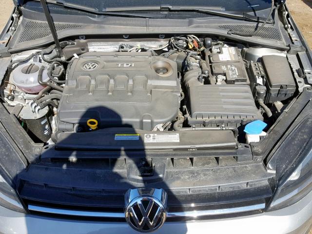 3VW2A7AU6FM055748 - 2015 VOLKSWAGEN GOLF TDI SILVER photo 7