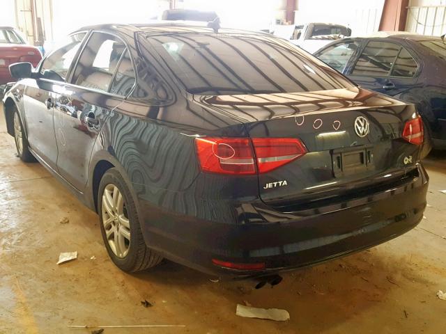 3VW2K7AJ4FM232770 - 2015 VOLKSWAGEN JETTA BASE BLACK photo 3