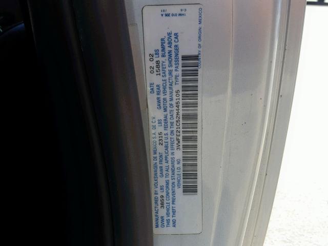 3VWFE21C52M445105 - 2002 VOLKSWAGEN NEW BEETLE Gümüş foto 10