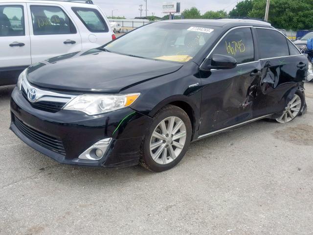 4T1BD1FK3CU052520 - 2012 TOYOTA CAMRY HYBR BLACK photo 2