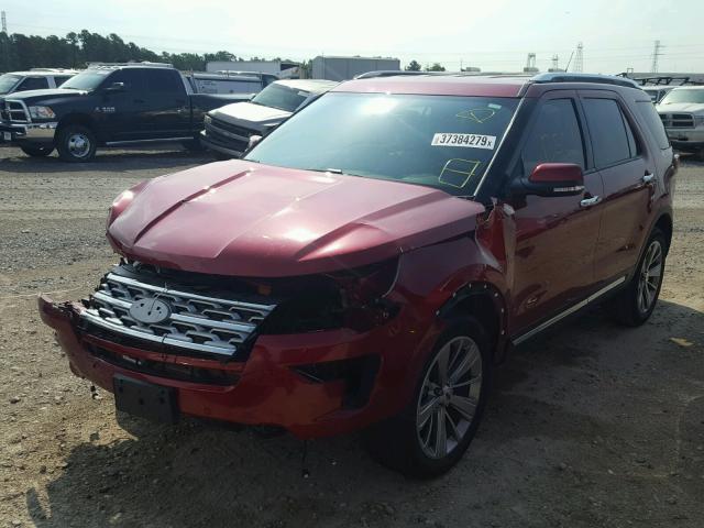 1FM5K7F89JGA97676 - 2018 FORD EXPLORER L MAROON photo 2