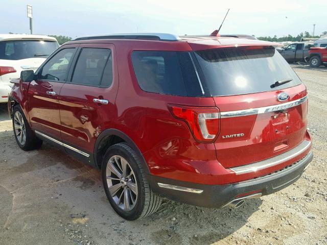 1FM5K7F89JGA97676 - 2018 FORD EXPLORER L MAROON photo 3