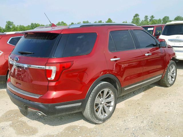 1FM5K7F89JGA97676 - 2018 FORD EXPLORER L MAROON photo 4