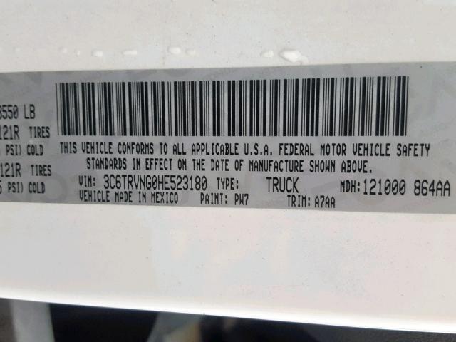 3C6TRVNG0HE523180 - 2017 RAM PROMASTER 白色 照片 10