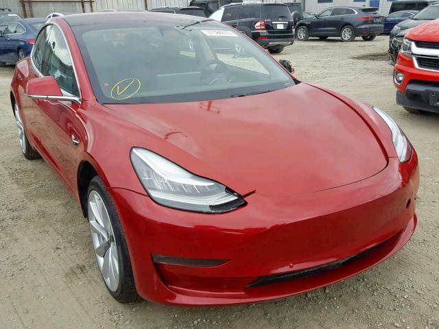 5YJ3E1EB2JF065630 - 2018 TESLA MODEL 3 RED photo 1