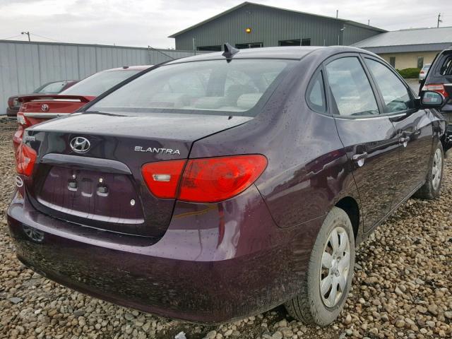 KMHDU46D39U669436 - 2009 HYUNDAI ELANTRA GL PURPLE photo 4