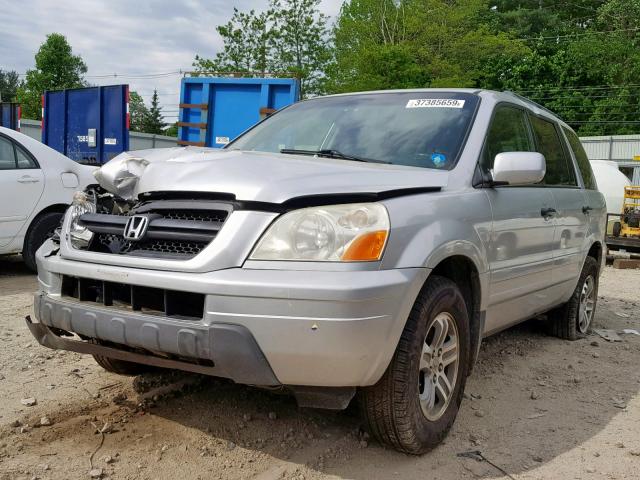 5FNYF184X5B046703 - 2005 HONDA PILOT EX SILVER photo 2