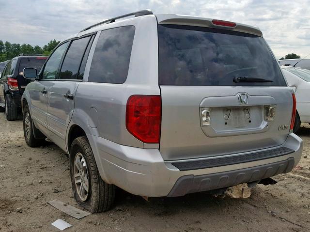 5FNYF184X5B046703 - 2005 HONDA PILOT EX SILVER photo 3