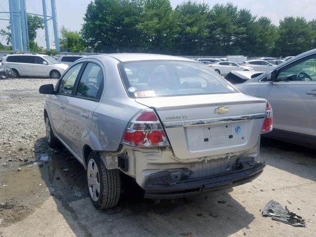 KL1TG5DE4BB176043 - 2011 CHEVROLET AVEO LT SILVER photo 3