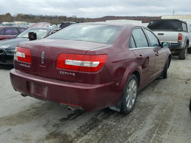 3LNHM26126R617312 - 2006 LINCOLN ZEPHYR BURGUNDY photo 4