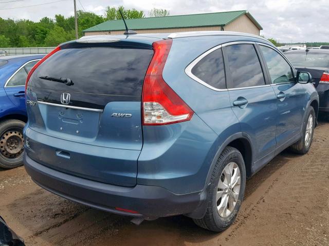 2HKRM4H71EH641494 - 2014 HONDA CR-V EXL GREEN photo 4