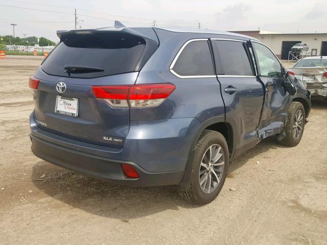 5TDJZRFH5KS979588 - 2019 TOYOTA HIGHLANDER BLUE photo 4