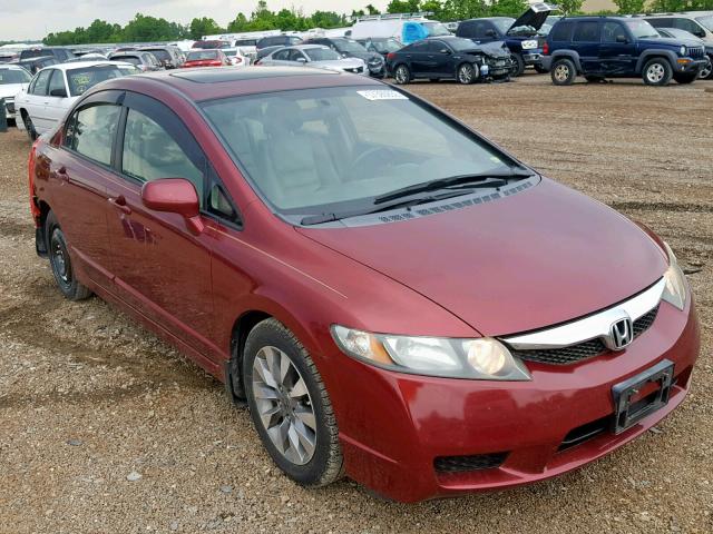 1HGFA16969L006756 - 2009 HONDA CIVIC EXL 勃艮第红 照片 1