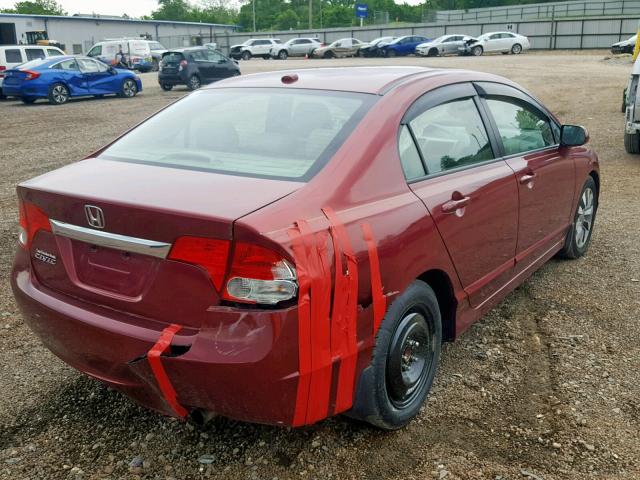 1HGFA16969L006756 - 2009 HONDA CIVIC EXL 勃艮第红 照片 4