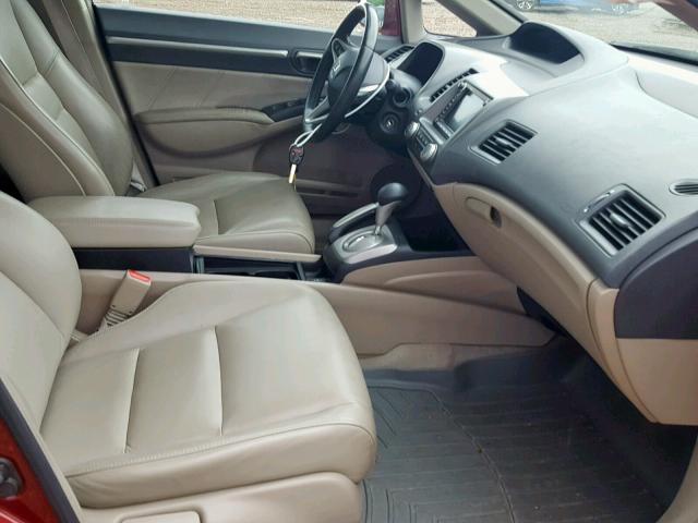 1HGFA16969L006756 - 2009 HONDA CIVIC EXL 勃艮第红 照片 5