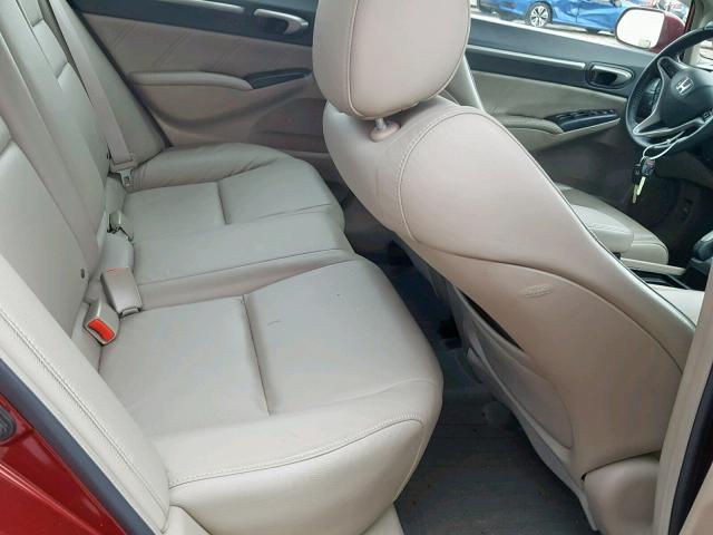 1HGFA16969L006756 - 2009 HONDA CIVIC EXL 勃艮第红 照片 6