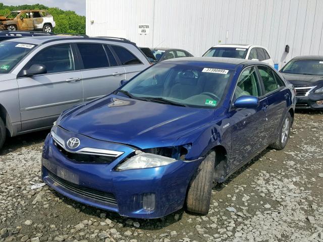 4T1BB3EK3AU115096 - 2010 TOYOTA CAMRY HYBR BLUE photo 2