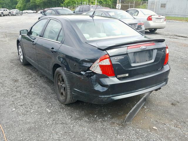 3FAHP0HA6AR392310 - 2010 FORD FUSION SE BLACK photo 3