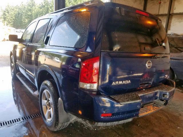 5N1BA08D18N633257 - 2008 NISSAN ARMADA SE BLUE photo 3