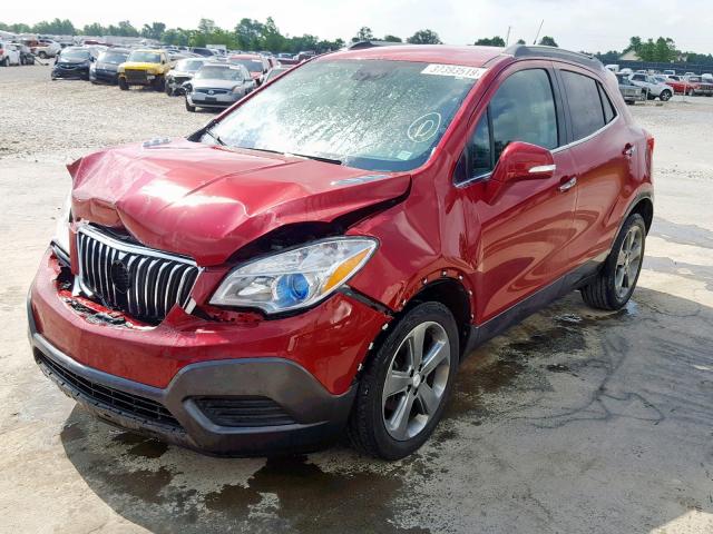 KL4CJASB6EB516903 - 2014 BUICK ENCORE MAROON photo 2